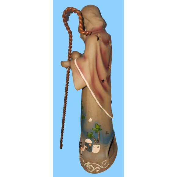 Hand-Painted Ceramic Nativity Scene Figurine With Shepherds & Holy Family - Picture 10 of 12